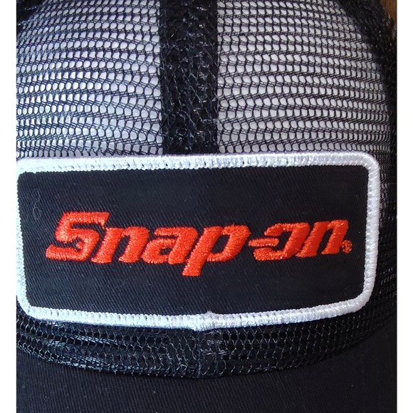 Snap On Tool Mesh Snap Back Cat Trucker Hat Patch Embroidered Spellout Logo - Picture 2 of 9
